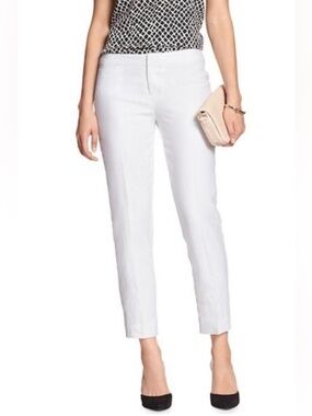 Banana Republic Sloane White Cropped Pants